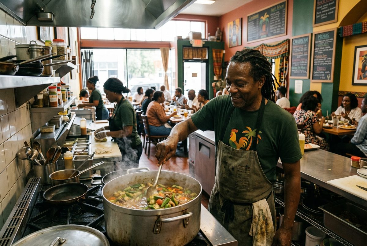 Island Pot Jerk House, Restaurants